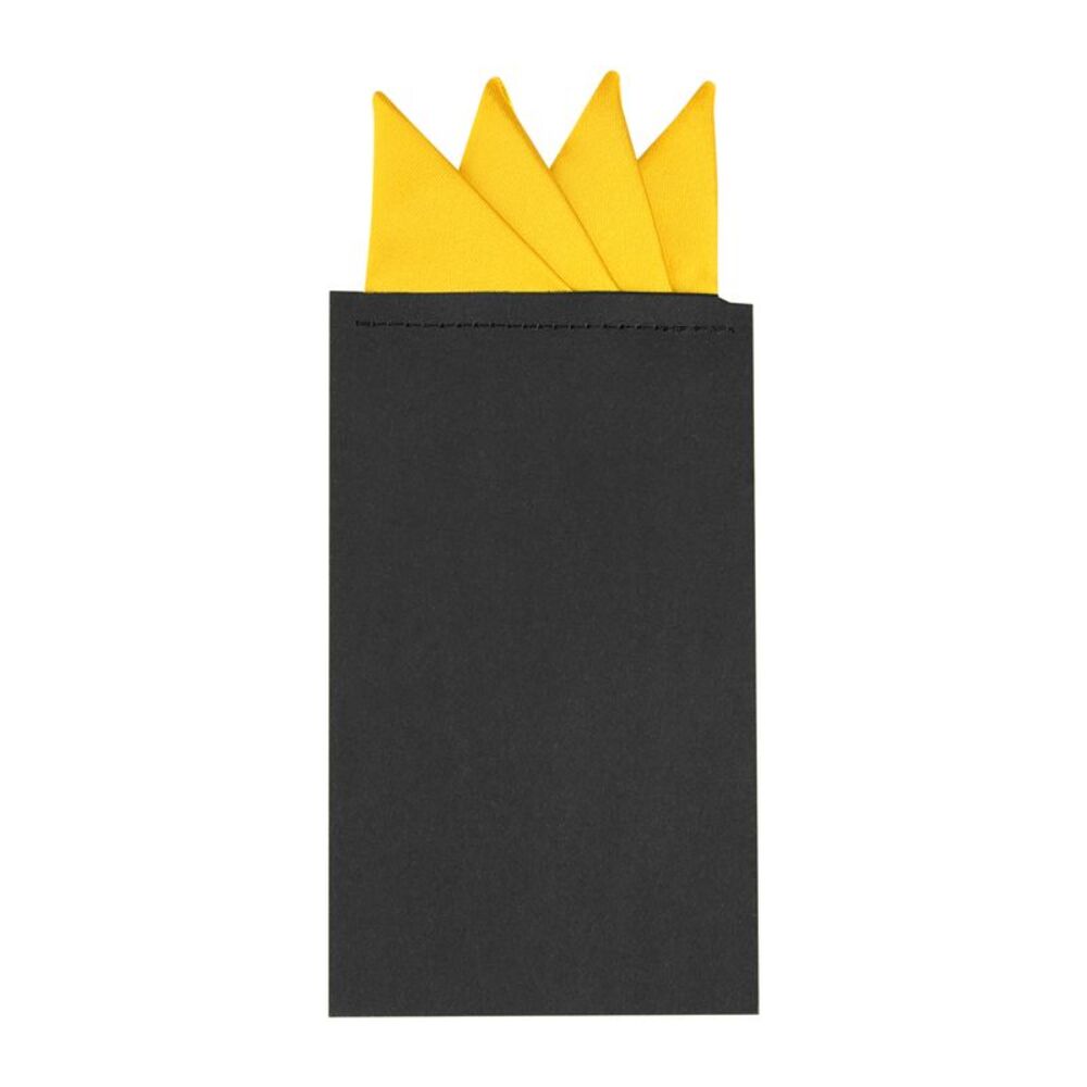 Pre-Folded Pocket Squares Triangles Suit Handkerchief One Size Yellow